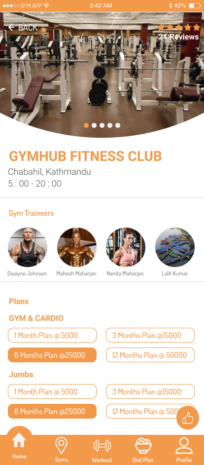 GYMHUB gym detail