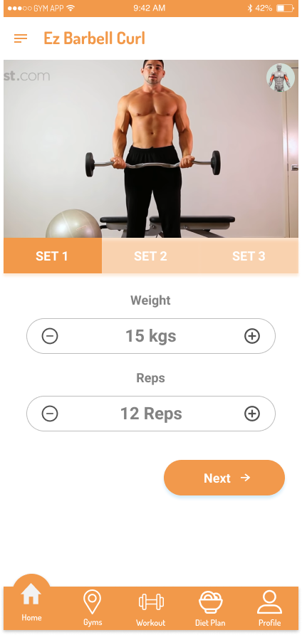 GYMHUB exercise tracker